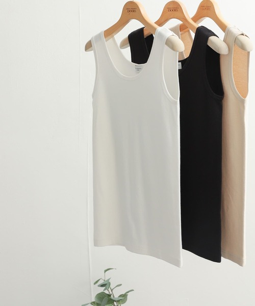 URBAN RESEARCH DOORS（アーバンリサーチドアーズ）の「リップルベーシックタンクトップ（タンクトップ・レディース・ベージュ/ブラック/オフホワイト・MEDIUM）」の13枚目の写真