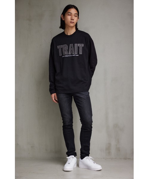 AZUL by moussy（アズールバイマウジー）の「ホットフィットポンチロングTシャツ（Tシャツ/カットソー・メンズ・ブラック/ホワイト・MEDIUM/LARGE）」の14枚目の写真