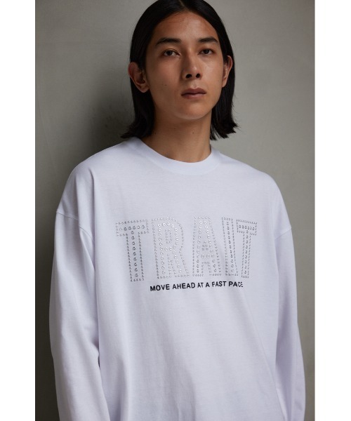 AZUL by moussy（アズールバイマウジー）の「ホットフィットポンチロングTシャツ（Tシャツ/カットソー・メンズ・ブラック/ホワイト・MEDIUM/LARGE）」の3枚目の写真