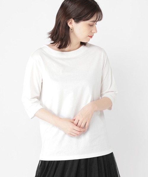 studio CLIP（スタディオクリップ）の「ベーシックハーフスリーブTシャツ（Tシャツ/カットソー・レディース・ホワイト/その他1/スモーク・MEDIUM/LARGE）」の4枚目の写真