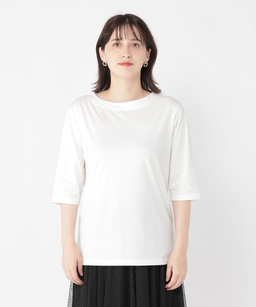 studio CLIP（スタディオクリップ）の「ベーシックハーフスリーブTシャツ（Tシャツ/カットソー・レディース・ホワイト/その他1/スモーク・MEDIUM/LARGE）」の7枚目の写真