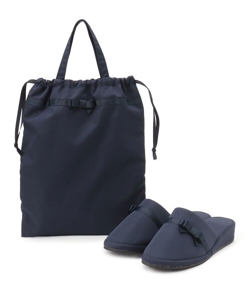 SHOO・LA・RUE(シューラルー)の「◆巾着トート付きヒールスリッパ(ルームシューズ/スリッパ・レディース・ブラック/ブルー系その他/ブルー系その他2/ブラック系・00)」の5枚目の写真