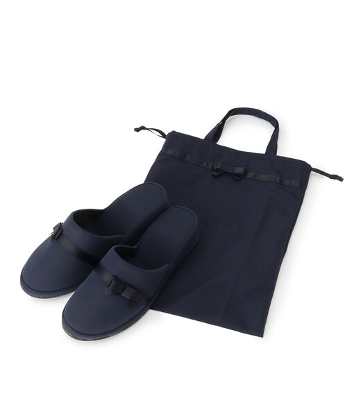 SHOO・LA・RUE(シューラルー)の「◆巾着トート付きヒールスリッパ(ルームシューズ/スリッパ・レディース・ブラック/ブルー系その他/ブルー系その他2/ブラック系・00)」の14枚目の写真