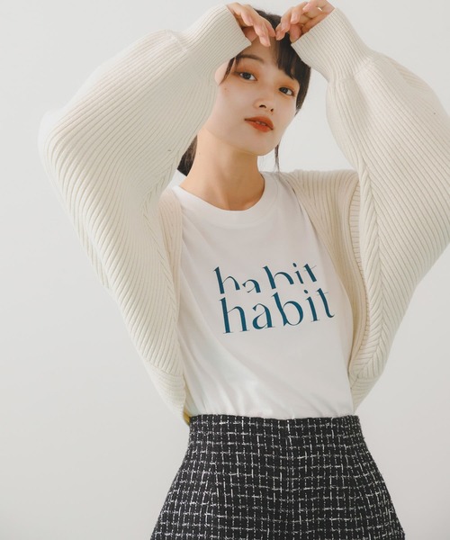 HEYUMM(ヘユム)の「リブニットボレロ(カーディガン/ボレロ・レディース・オレンジ/アイボリー/グレー・ONE)」の9枚目の写真