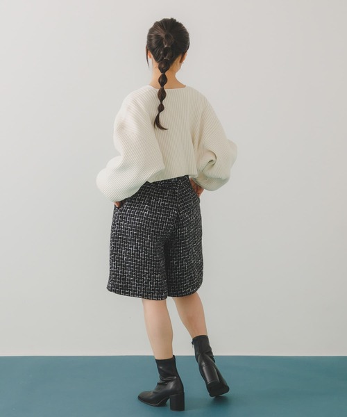 HEYUMM(ヘユム)の「リブニットボレロ(カーディガン/ボレロ・レディース・オレンジ/アイボリー/グレー・ONE)」の12枚目の写真