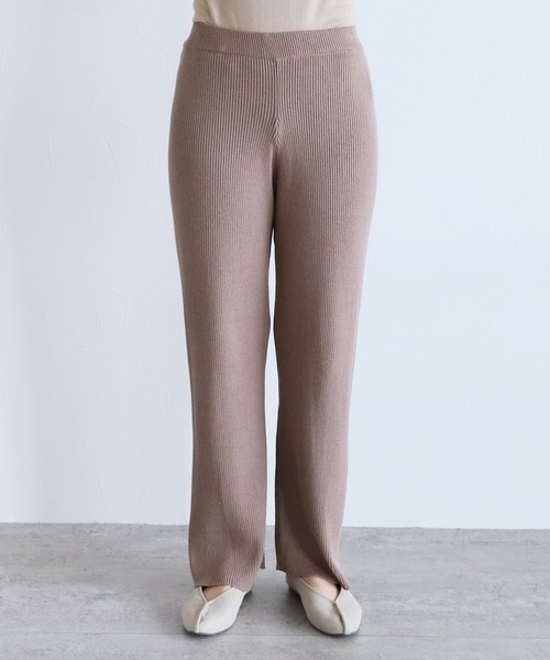 reca(レカ)の「リブパンツ(その他パンツ・レディース・グレイッシュベージュ/アイボリー/ブラック・M)」の22枚目の写真