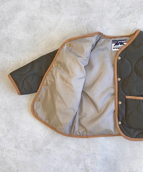 Life Support Products(ライフサポートプロダクツ)の「ヒョウタンキルトジャケット(80~150㎝)(ノーカラージャケット・キッズ・ダークブルー/ピンク/カーキ/マスタード/モカ・110/120/130/140/150/80/90/95/100)」の15枚目の写真