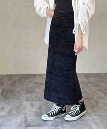 ラメフェザー天竺スカート