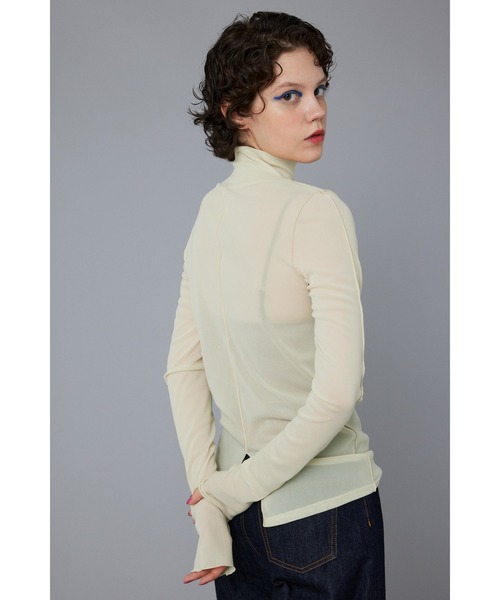 HeRIN.CYE（ヘリンドットサイ）の「Mellow mesh inner tops / メローメッシュインナートップス（Tシャツ/カットソー・レディース・イエロー/ブラウン/ライトベージュ/ライトブルー/ネイビー・FREE）」の3枚目の写真