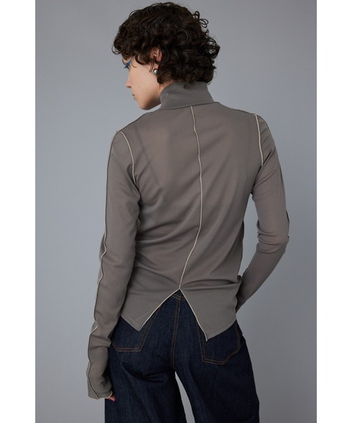 HeRIN.CYE（ヘリンドットサイ）の「Mellow mesh inner tops / メローメッシュインナートップス（Tシャツ/カットソー・レディース・イエロー/ブラウン/ライトベージュ/ライトブルー/ネイビー・FREE）」の8枚目の写真