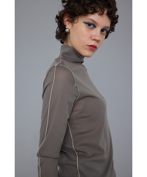 HeRIN.CYE（ヘリンドットサイ）の「Mellow mesh inner tops / メローメッシュインナートップス（Tシャツ/カットソー・レディース・イエロー/ブラウン/ライトベージュ/ライトブルー/ネイビー・FREE）」の9枚目の写真