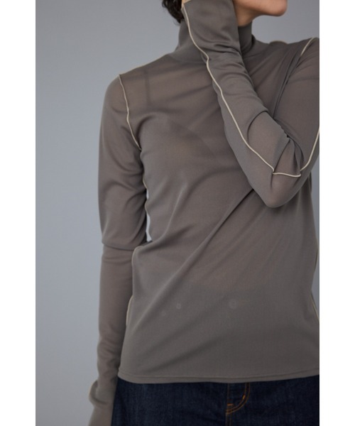 HeRIN.CYE（ヘリンドットサイ）の「Mellow mesh inner tops / メローメッシュインナートップス（Tシャツ/カットソー・レディース・イエロー/ブラウン/ライトベージュ/ライトブルー/ネイビー・FREE）」の10枚目の写真