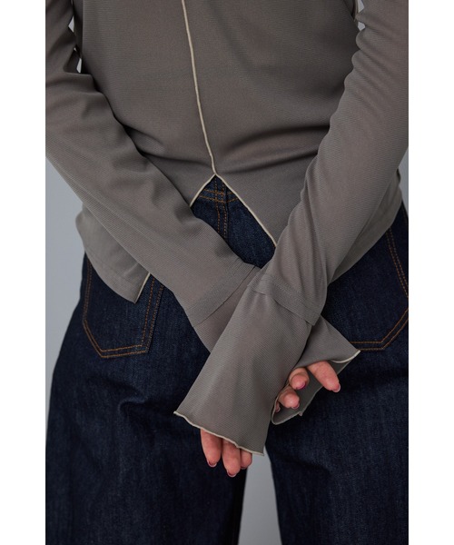 HeRIN.CYE（ヘリンドットサイ）の「Mellow mesh inner tops / メローメッシュインナートップス（Tシャツ/カットソー・レディース・イエロー/ブラウン/ライトベージュ/ライトブルー/ネイビー・FREE）」の11枚目の写真