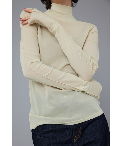 HeRIN.CYE（ヘリンドットサイ）の「Mellow mesh inner tops / メローメッシュインナートップス（Tシャツ/カットソー・レディース・イエロー/ブラウン/ライトベージュ/ライトブルー/ネイビー・FREE）」の13枚目の写真