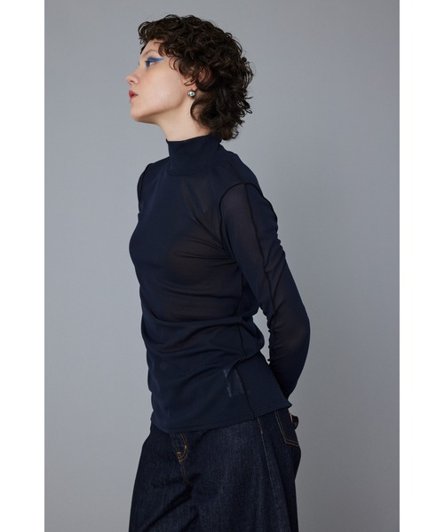 HeRIN.CYE（ヘリンドットサイ）の「Mellow mesh inner tops / メローメッシュインナートップス（Tシャツ/カットソー・レディース・イエロー/ブラウン/ライトベージュ/ライトブルー/ネイビー・FREE）」の22枚目の写真