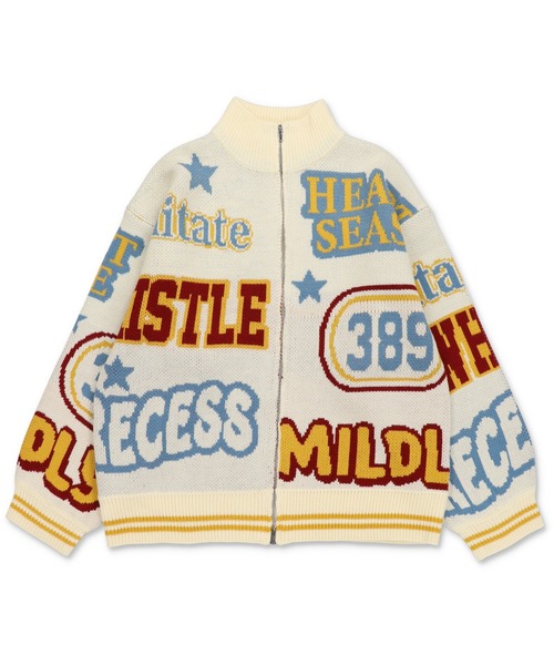 SPINNS(スピンズ)の「ロゴ総柄カウチンニットカーディガン(カーディガン/ボレロ・レディース・アイボリー/ブラック・ONESIZE)」の11枚目の写真