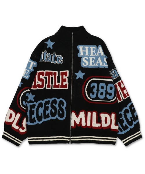 SPINNS(スピンズ)の「ロゴ総柄カウチンニットカーディガン(カーディガン/ボレロ・レディース・アイボリー/ブラック・ONESIZE)」の9枚目の写真