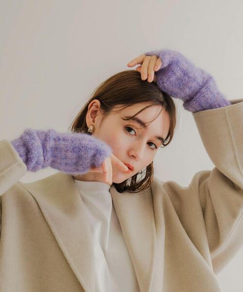 SMELLY（スメリー）の「ミックスヤーンアームウォーマー（手袋・レディース・パープル/オレンジ・-）」の14枚目の写真