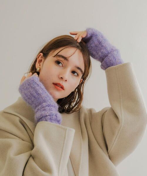 SMELLY（スメリー）の「ミックスヤーンアームウォーマー（手袋・レディース・パープル/オレンジ・-）」の15枚目の写真