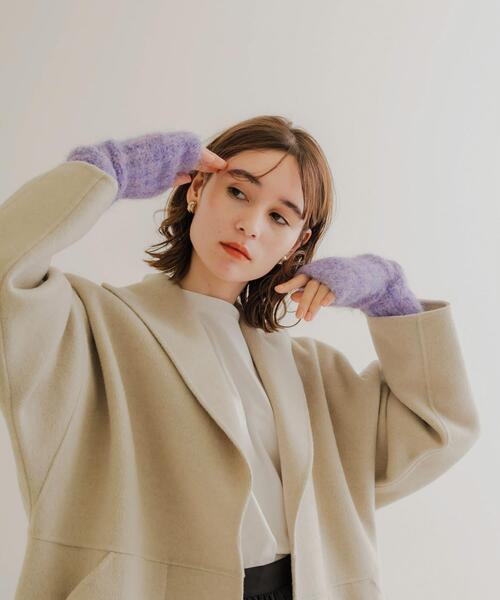 SMELLY（スメリー）の「ミックスヤーンアームウォーマー（手袋・レディース・パープル/オレンジ・-）」の16枚目の写真