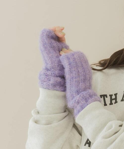 SMELLY（スメリー）の「ミックスヤーンアームウォーマー（手袋・レディース・パープル/オレンジ・-）」の19枚目の写真