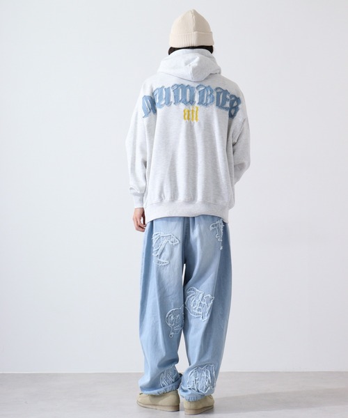 RE730(アールイーセブンサーティー)の「RE730 アップリケプルオーバーパーカー(パーカー・メンズ・ブラック/グレー・M/L)」の9枚目の写真