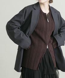 KBF | ZIPランダムRIBニット(ニット/セーター)