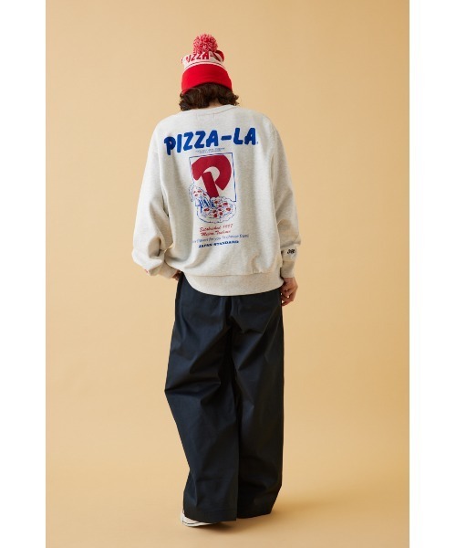 RODEO CROWNS WIDE BOWL（ロデオクラウンズワイドボウル）の「PIZZA-LA デリバリースウェットトップス（スウェット・レディース・グレー×ホワイト/レッド/ブラック/オフホワイト・LARGE/MEDIUM）」の18枚目の写真