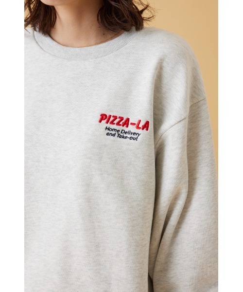 RODEO CROWNS WIDE BOWL（ロデオクラウンズワイドボウル）の「PIZZA-LA デリバリースウェットトップス（スウェット・レディース・グレー×ホワイト/レッド/ブラック/オフホワイト・LARGE/MEDIUM）」の20枚目の写真