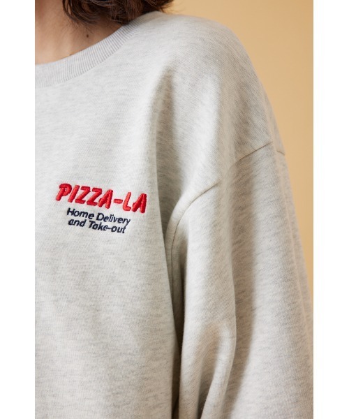 RODEO CROWNS WIDE BOWL（ロデオクラウンズワイドボウル）の「PIZZA-LA デリバリースウェットトップス（スウェット・レディース・グレー×ホワイト/レッド/ブラック/オフホワイト・LARGE/MEDIUM）」の22枚目の写真