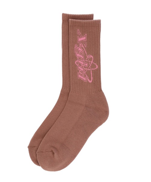 X-girl(エックスガール)の「CHEMICAL SYMBOL LOGO RIB SOCKS(ソックス/靴下・レディース・ブラウン/ブラック/ホワイト・ONE SIZE)」の3枚目の写真