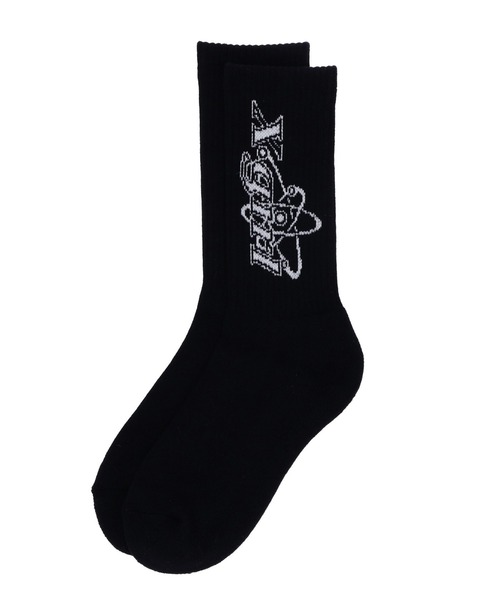 X-girl(エックスガール)の「CHEMICAL SYMBOL LOGO RIB SOCKS(ソックス/靴下・レディース・ブラウン/ブラック/ホワイト・ONE SIZE)」の2枚目の写真