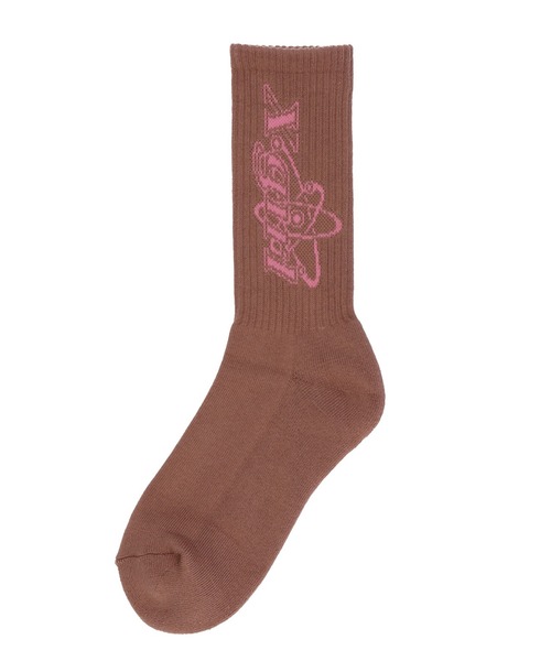 X-girl(エックスガール)の「CHEMICAL SYMBOL LOGO RIB SOCKS(ソックス/靴下・レディース・ブラウン/ブラック/ホワイト・ONE SIZE)」の4枚目の写真