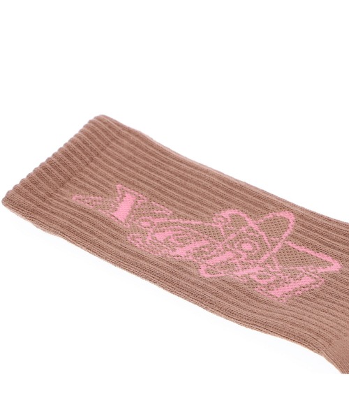 X-girl(エックスガール)の「CHEMICAL SYMBOL LOGO RIB SOCKS(ソックス/靴下・レディース・ブラウン/ブラック/ホワイト・ONE SIZE)」の6枚目の写真