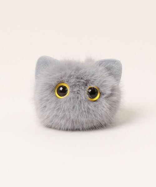 an meets zakka(アンミツザッカ)の「an meets zakka モコモコネコキーホルダー(キーホルダー・メンズ・グレー/ピンク/ブラック/ホワイト・ONE SIZE)」の12枚目の写真