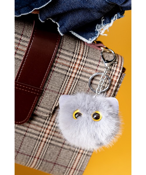 セール】an meets zakka モコモコネコキーホルダー（キーホルダー