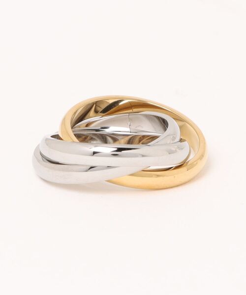 voov（ブーブ）の「【金属アレルギー対応】トリプル 3連 シンプル リング 結婚式 デイリー（リング・レディース・シルバー/ゴールド・11号）」の7枚目の写真