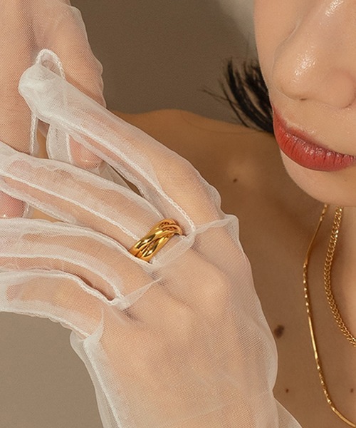 voov（ブーブ）の「【金属アレルギー対応】トリプル 3連 シンプル リング 結婚式 デイリー（リング・レディース・シルバー/ゴールド・11号）」の9枚目の写真