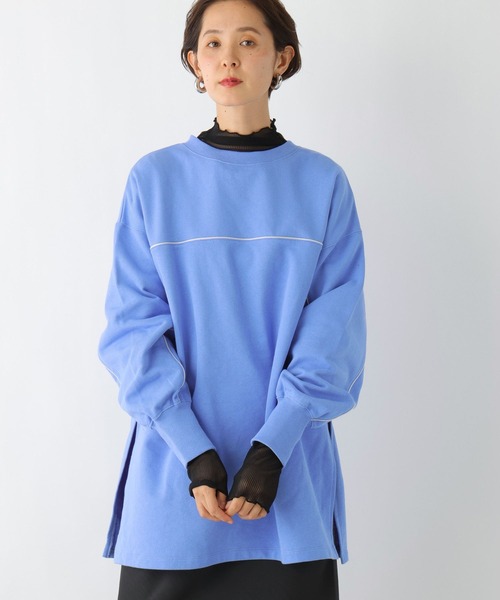 LEPSIM(レプシィム)の「パイピング裏毛チュニック 992059(チュニック・レディース・オフホワイト/ブルー/ブラック/グレー・FREE)」の8枚目の写真