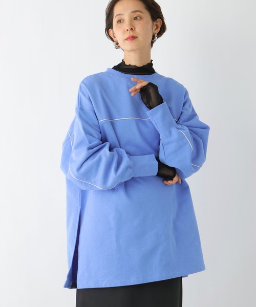 LEPSIM(レプシィム)の「パイピング裏毛チュニック 992059(チュニック・レディース・オフホワイト/ブルー/ブラック/グレー・FREE)」の10枚目の写真