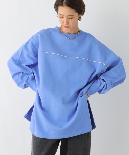 LEPSIM(レプシィム)の「パイピング裏毛チュニック 992059(チュニック・レディース・オフホワイト/ブルー/ブラック/グレー・FREE)」の13枚目の写真