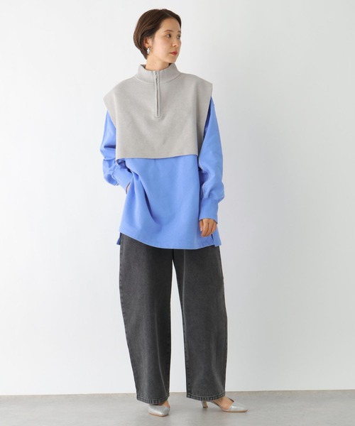 LEPSIM(レプシィム)の「パイピング裏毛チュニック 992059(チュニック・レディース・オフホワイト/ブルー/ブラック/グレー・FREE)」の19枚目の写真