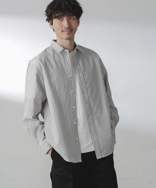 NANO universe（ナノユニバース）の「ユースフルレギュラーカラーシャツ（シャツ/ブラウス・メンズ・グレー/ホワイト/サックスブルー・S/M/L）」の6枚目の写真