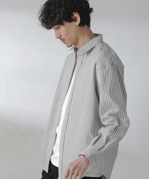 NANO universe（ナノユニバース）の「ユースフルレギュラーカラーシャツ（シャツ/ブラウス・メンズ・グレー/ホワイト/サックスブルー・S/M/L）」の8枚目の写真