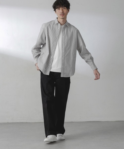 NANO universe（ナノユニバース）の「ユースフルレギュラーカラーシャツ（シャツ/ブラウス・メンズ・グレー/ホワイト/サックスブルー・S/M/L）」の9枚目の写真