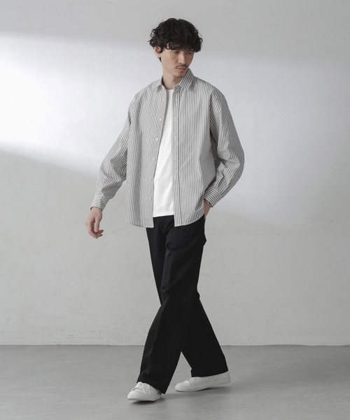 NANO universe（ナノユニバース）の「ユースフルレギュラーカラーシャツ（シャツ/ブラウス・メンズ・グレー/ホワイト/サックスブルー・S/M/L）」の10枚目の写真