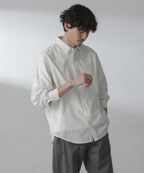 NANO universe（ナノユニバース）の「ユースフルレギュラーカラーシャツ（シャツ/ブラウス・メンズ・グレー/ホワイト/サックスブルー・S/M/L）」の12枚目の写真