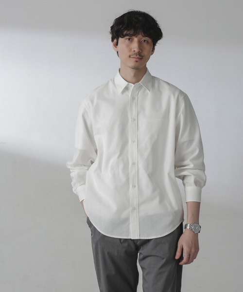 NANO universe（ナノユニバース）の「ユースフルレギュラーカラーシャツ（シャツ/ブラウス・メンズ・グレー/ホワイト/サックスブルー・S/M/L）」の14枚目の写真