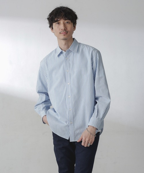 NANO universe（ナノユニバース）の「ユースフルレギュラーカラーシャツ（シャツ/ブラウス・メンズ・グレー/ホワイト/サックスブルー・S/M/L）」の19枚目の写真