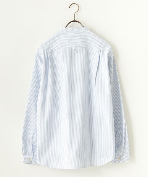 JEANS FACTORY （ジーンズファクトリー）の「[DANTON/ダントン] バンドカラー オックスフォードシャツ(ストライプ)（シャツ/ブラウス・レディース・ブルー・38/40/42）」の2枚目の写真
